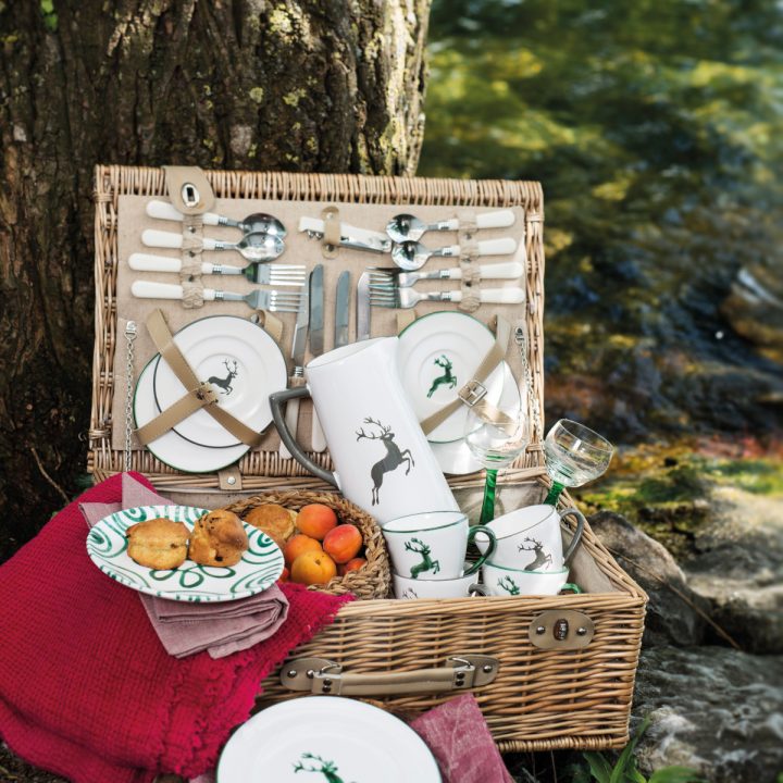 gruener hirsch grauer hirsch gruengeflammt picknick gmundner keramikn